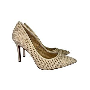 Sam Edelman Women's Shoes Hazel Ivory Raffia Heel Pumps Stiletto Heel Size 10.5